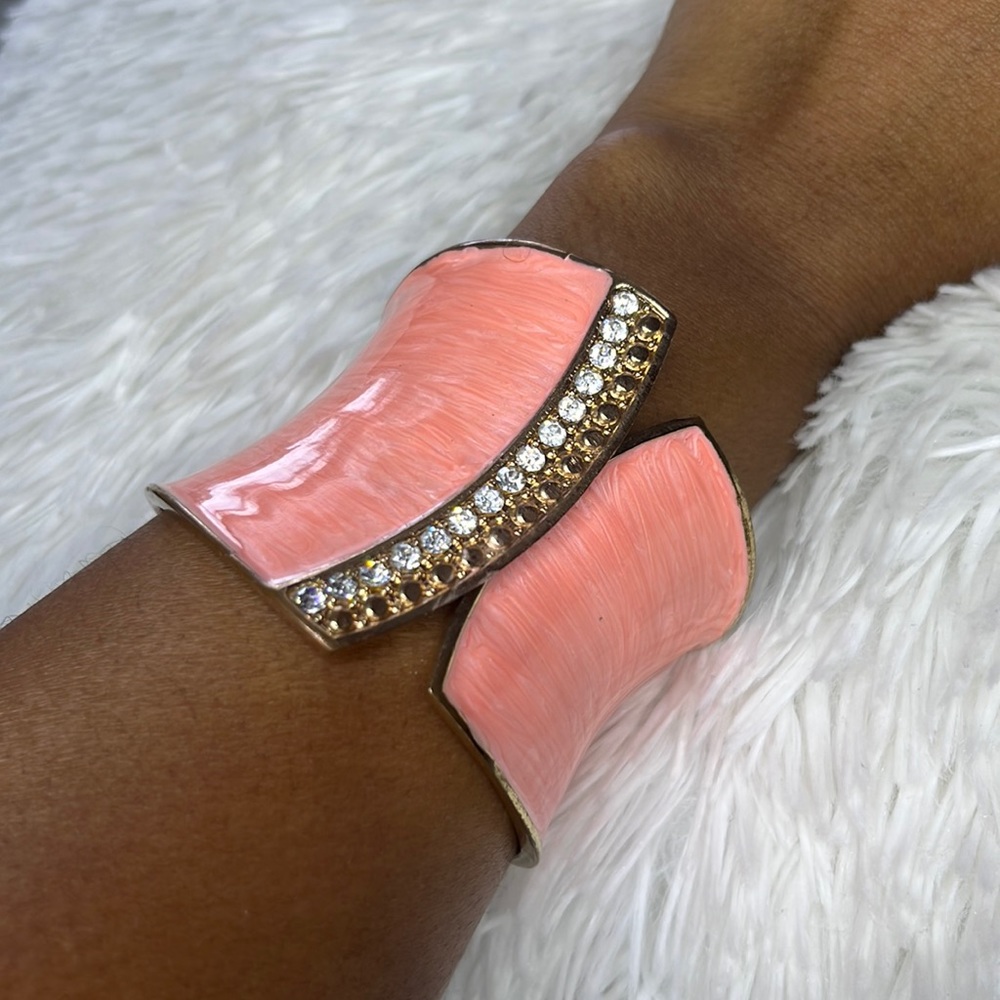 Coral rhinestone bracelet